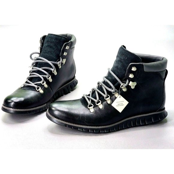 COLE HAAN Men's ZeroGrand Leather Casual Hiker Boots BLACK - Size 10.5 BRAND NEW